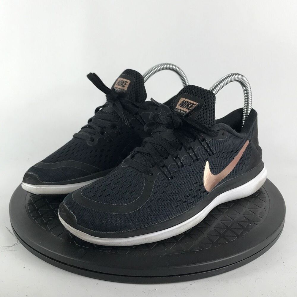 Nike Flex 2017 Run Black/Gold Athletic Running Shoes 898476-008 Women’s Size 7
